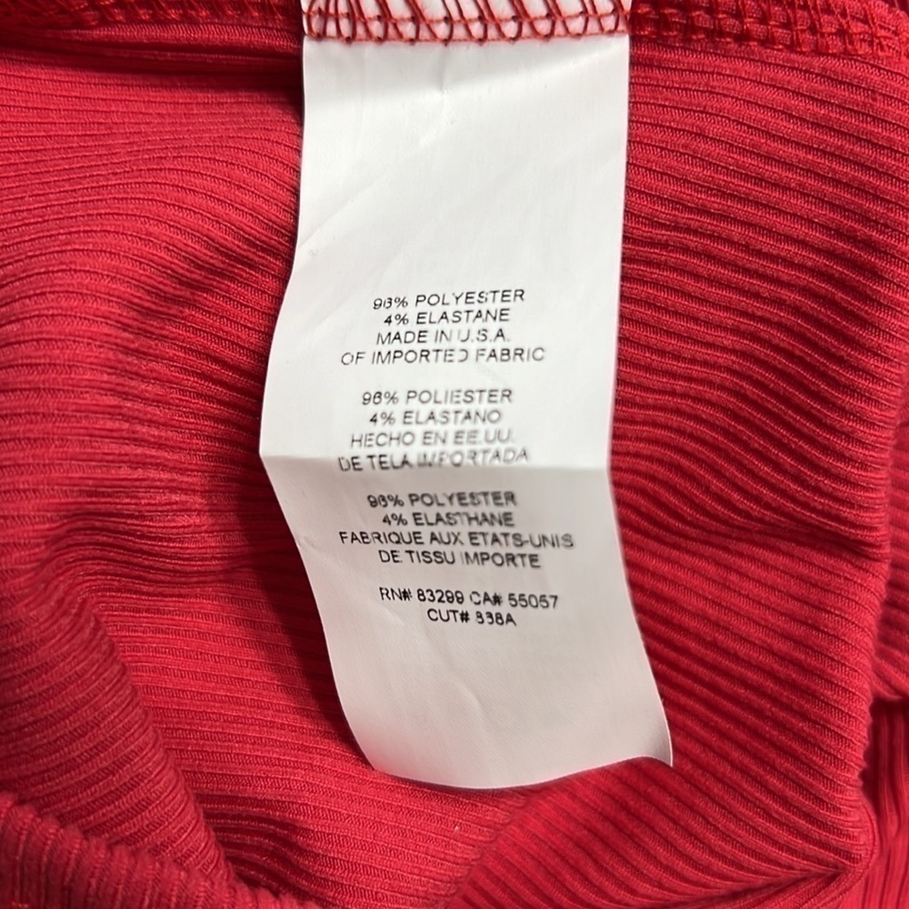Bebe Red Ribbed Midi T Shirt Dress - Picture 4 of 5